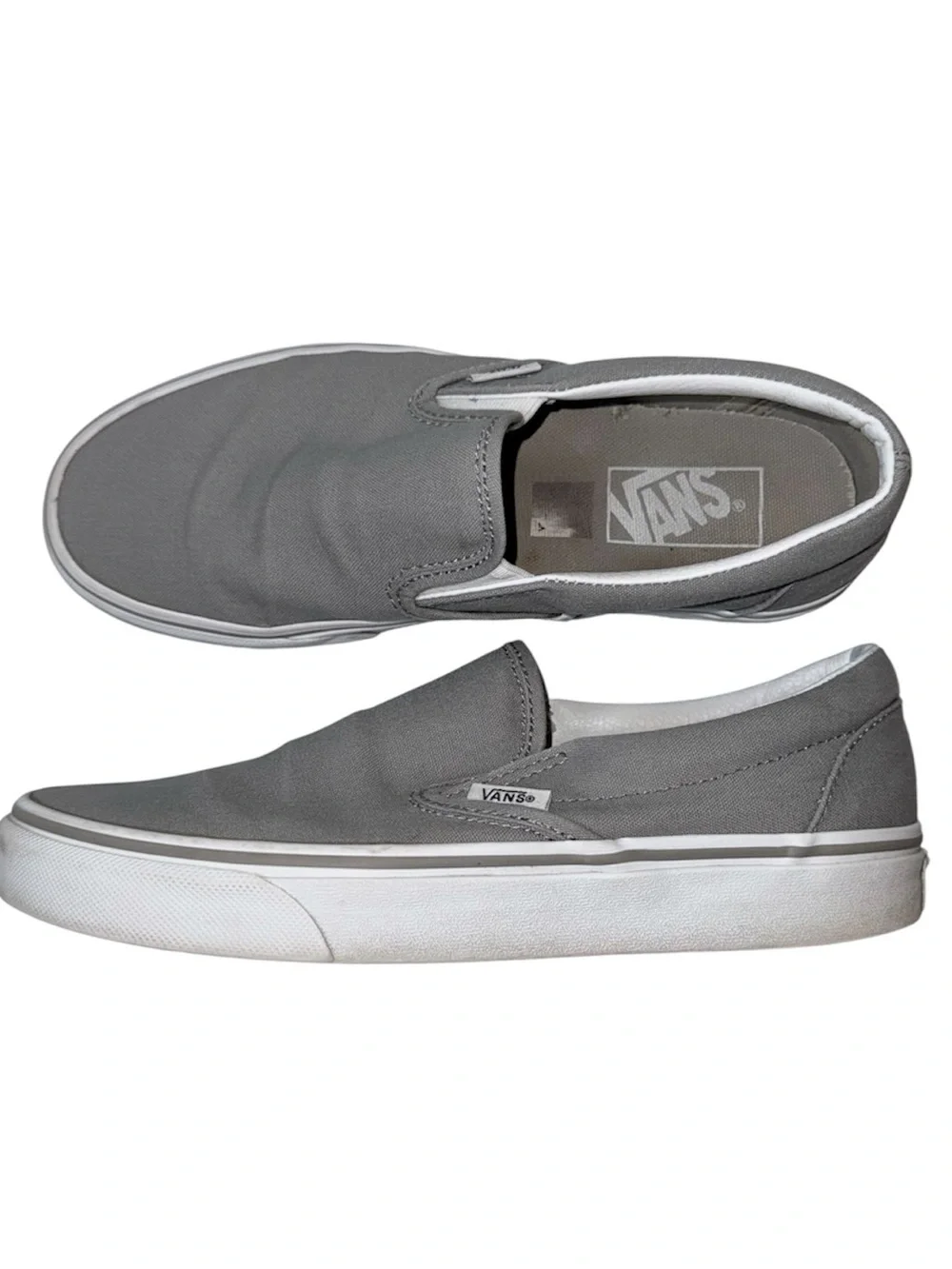 Vans Asher Charcoal Gray Slip On Classic Sneakers Unisex 7.5 Women’s 6 Men’s